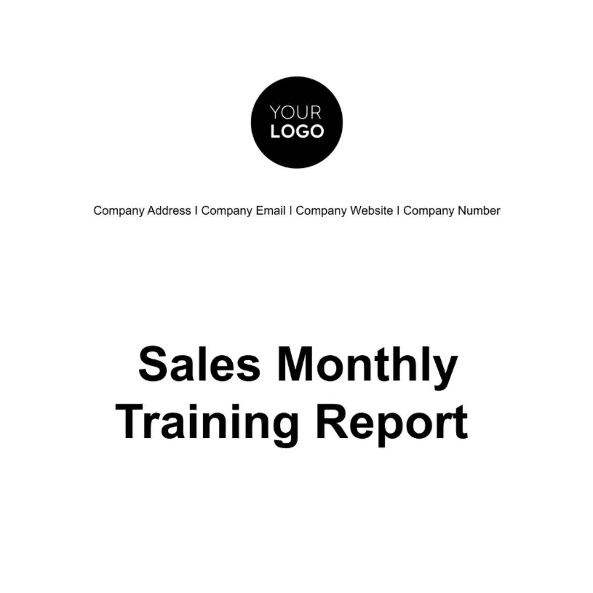 Sales Monthly Training Report Template