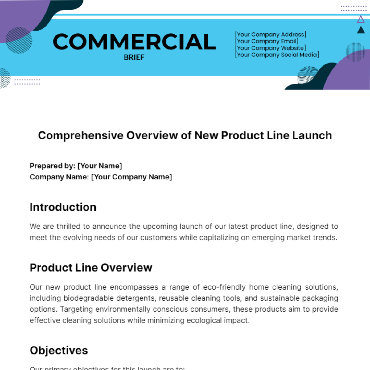 Commercial Brief Template