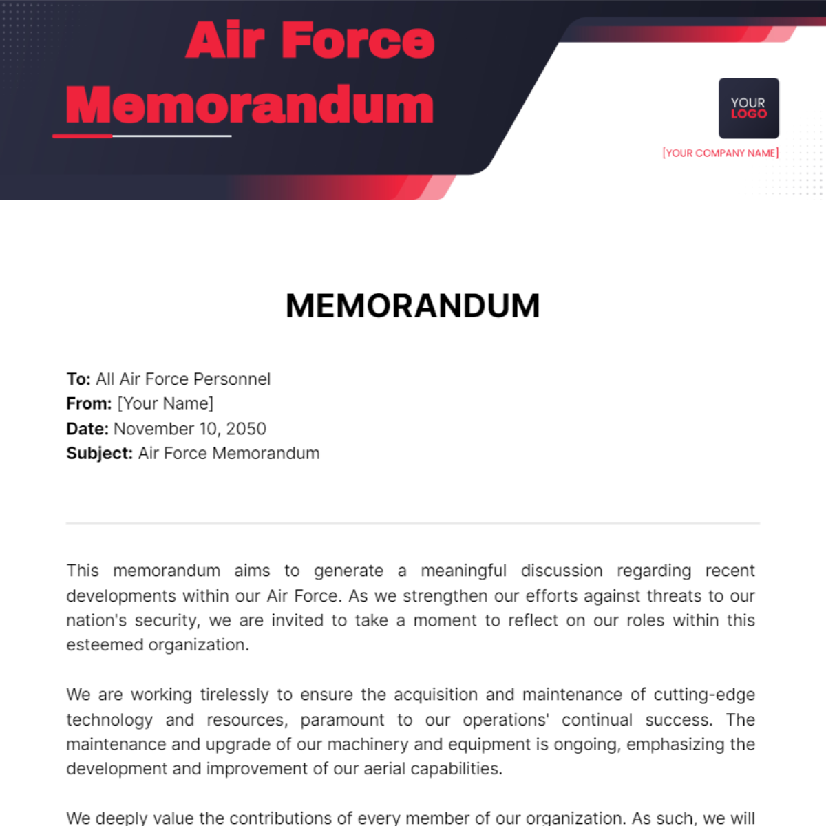 Free Air Force Memorandum