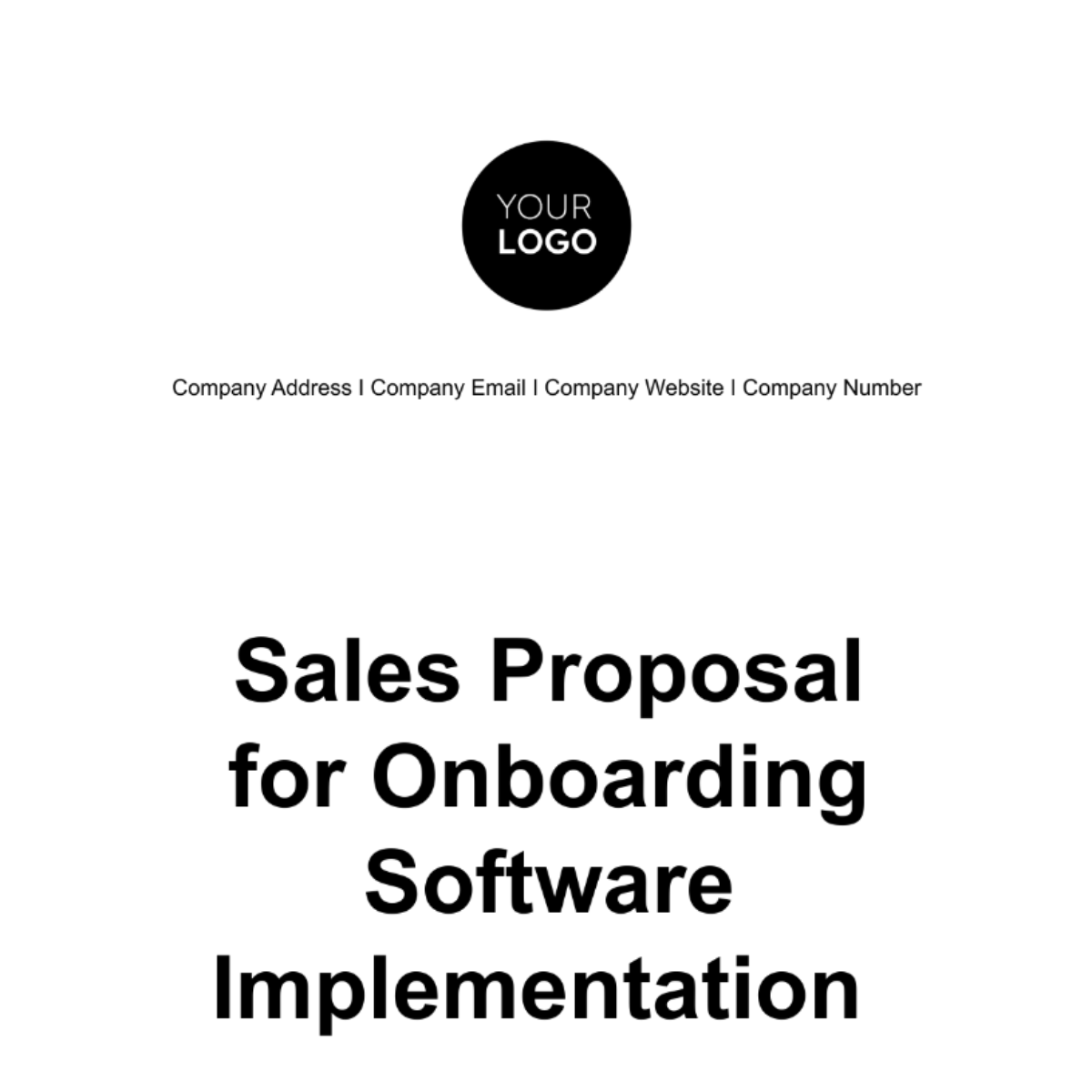 Sales Proposal for Onboarding Software Implementation Template