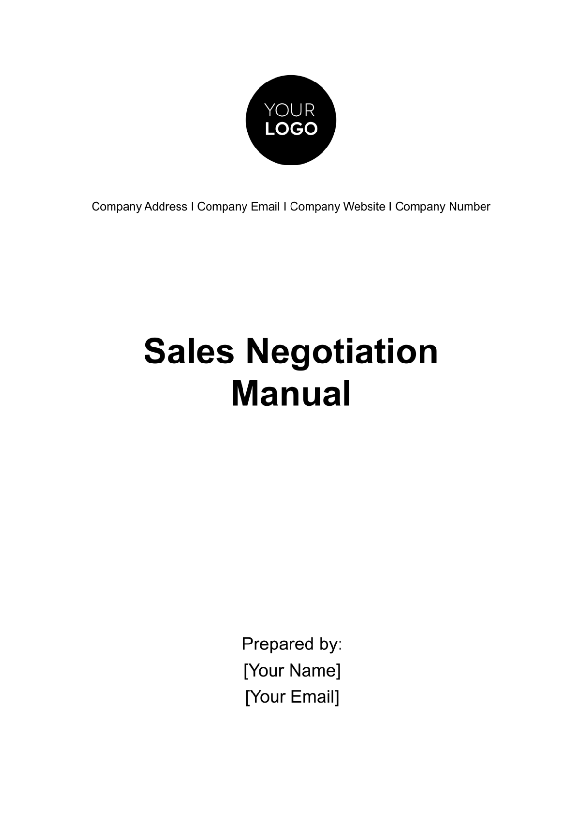 Sales Negotiation Manual Template