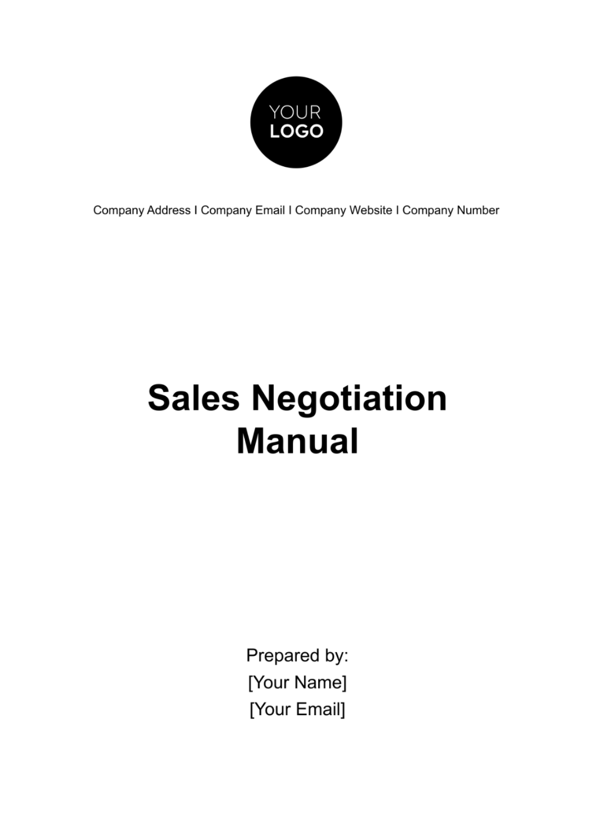 Sales Negotiation Manual Template - Edit Online & Download