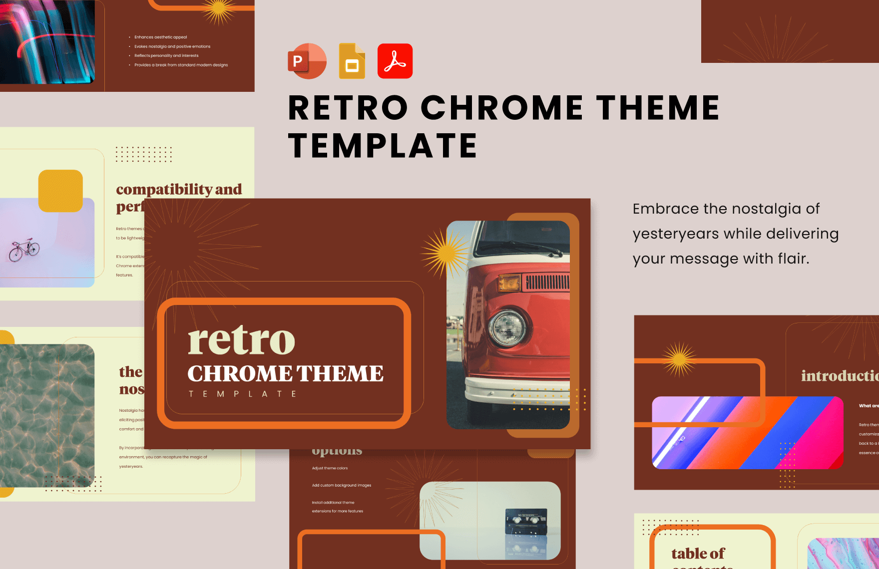 Retro Chrome Themes Template in PDF, PowerPoint, Google Slides