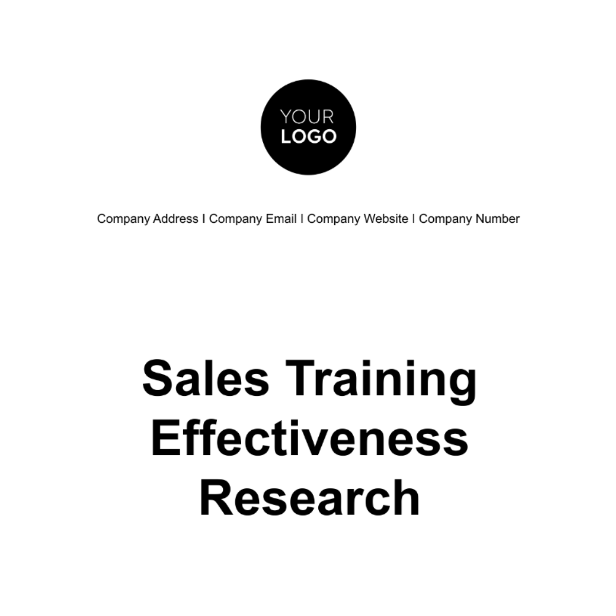Free Sales Training Effectiveness Research Template