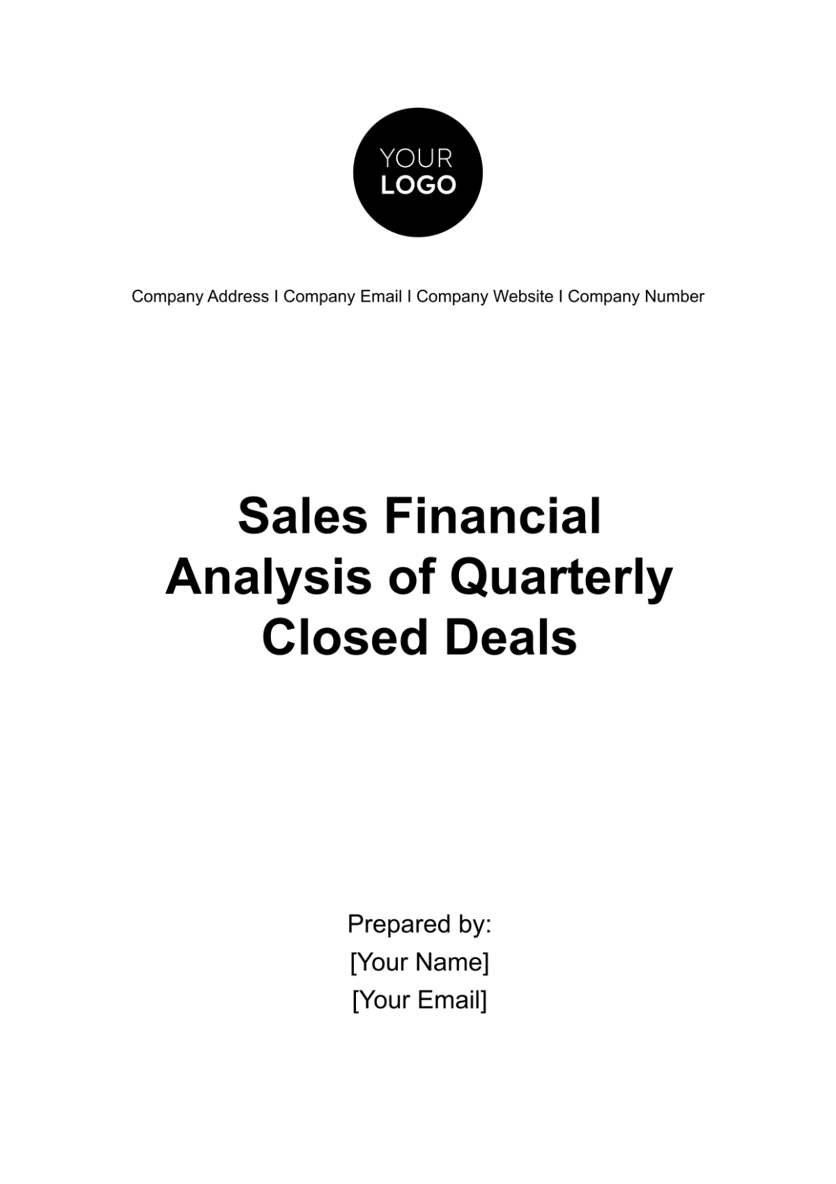 Sales Financial Analysis of Quarterly Closed Deals Template