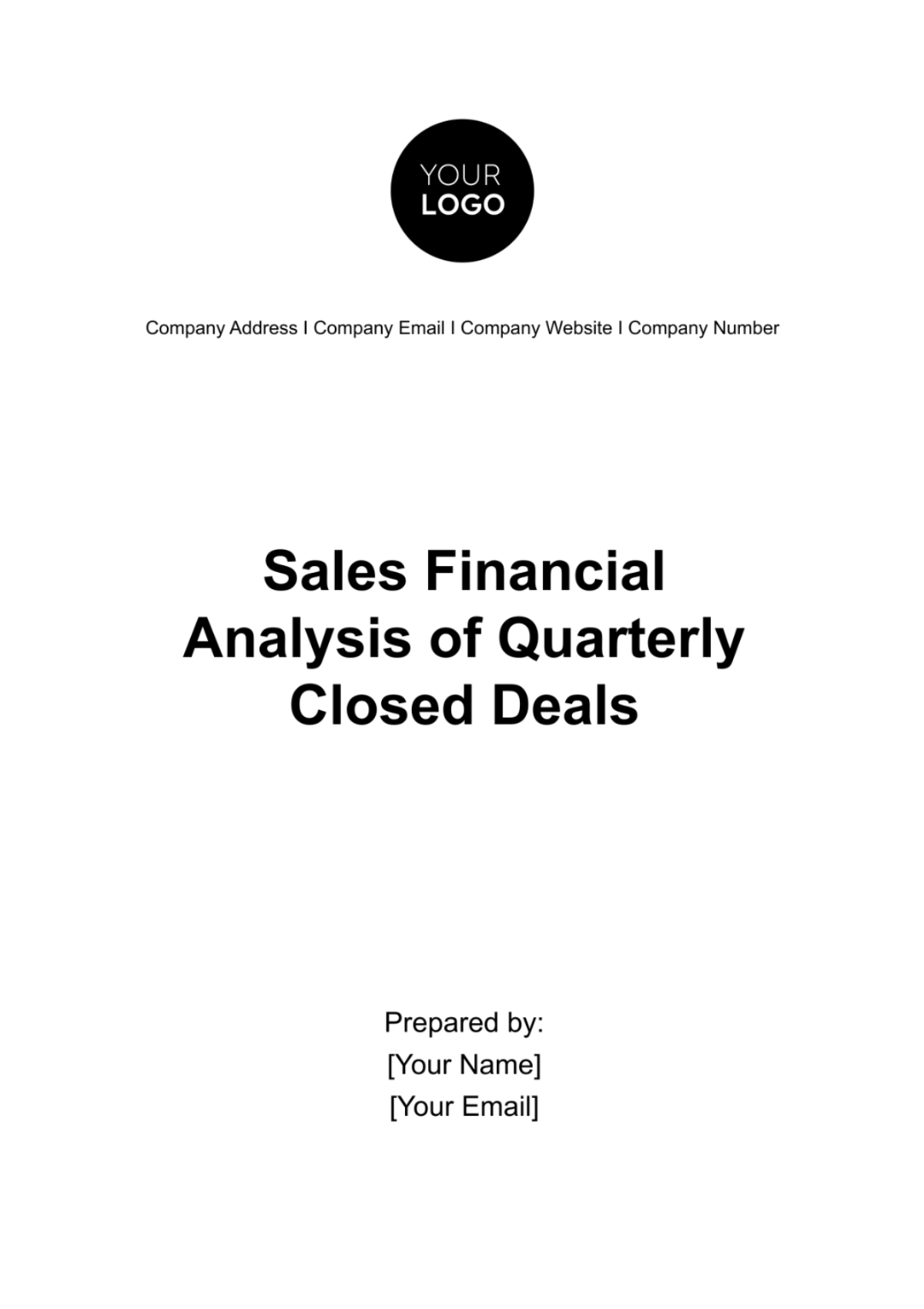 Sales Financial Analysis of Quarterly Closed Deals Template - Edit Online & Download