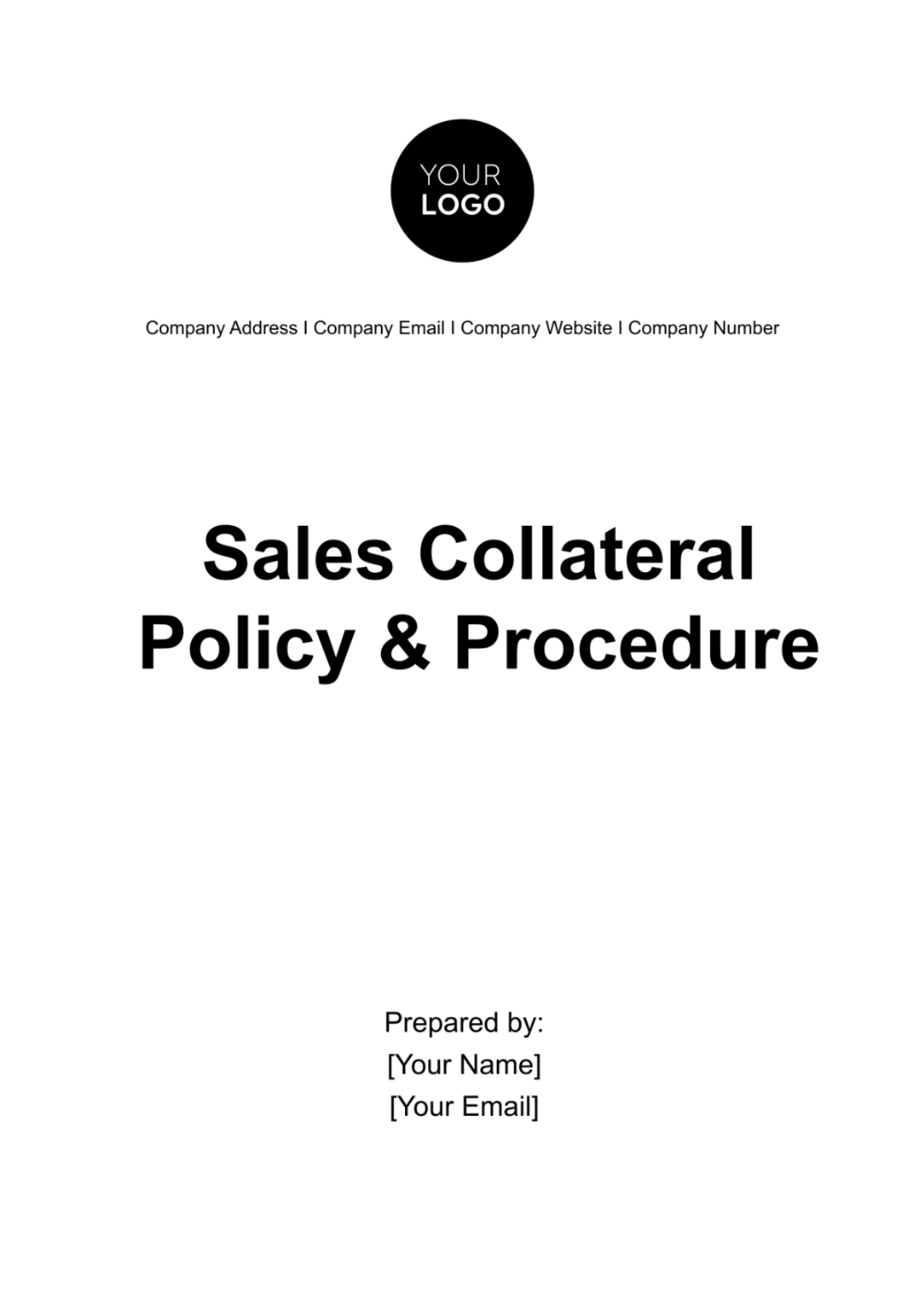 Free Sales Collateral Policy & Procedure Template