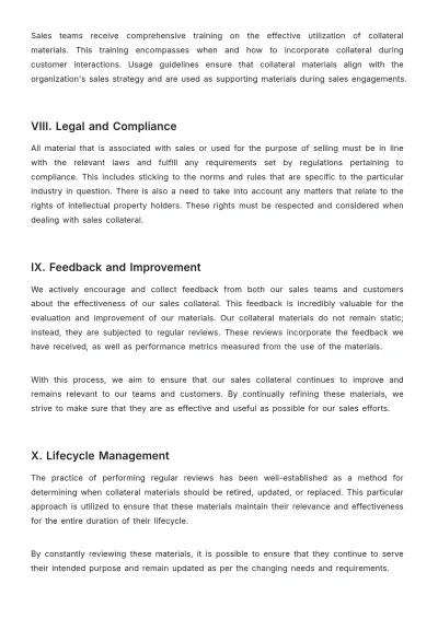 Free Sales Collateral Policy & Procedure Template to Edit Online
