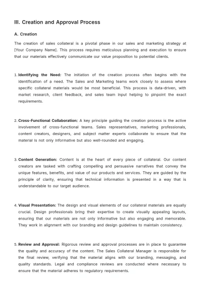Free Sales Collateral Policy & Procedure Template to Edit Online