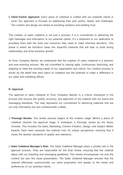 Free Sales Collateral Policy & Procedure Template to Edit Online