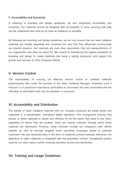 Free Sales Collateral Policy & Procedure Template to Edit Online