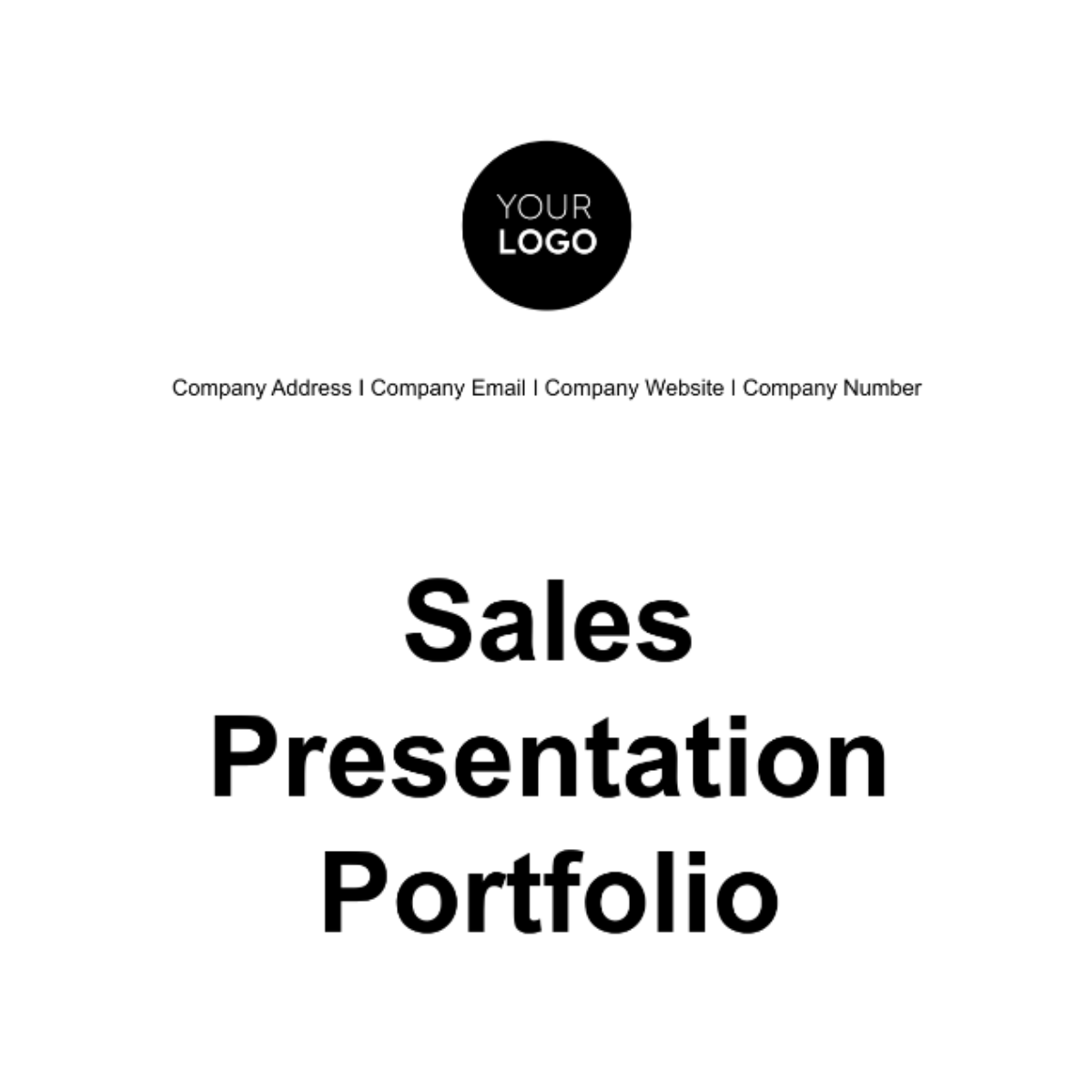 Sales Presentation Portfolio Template
