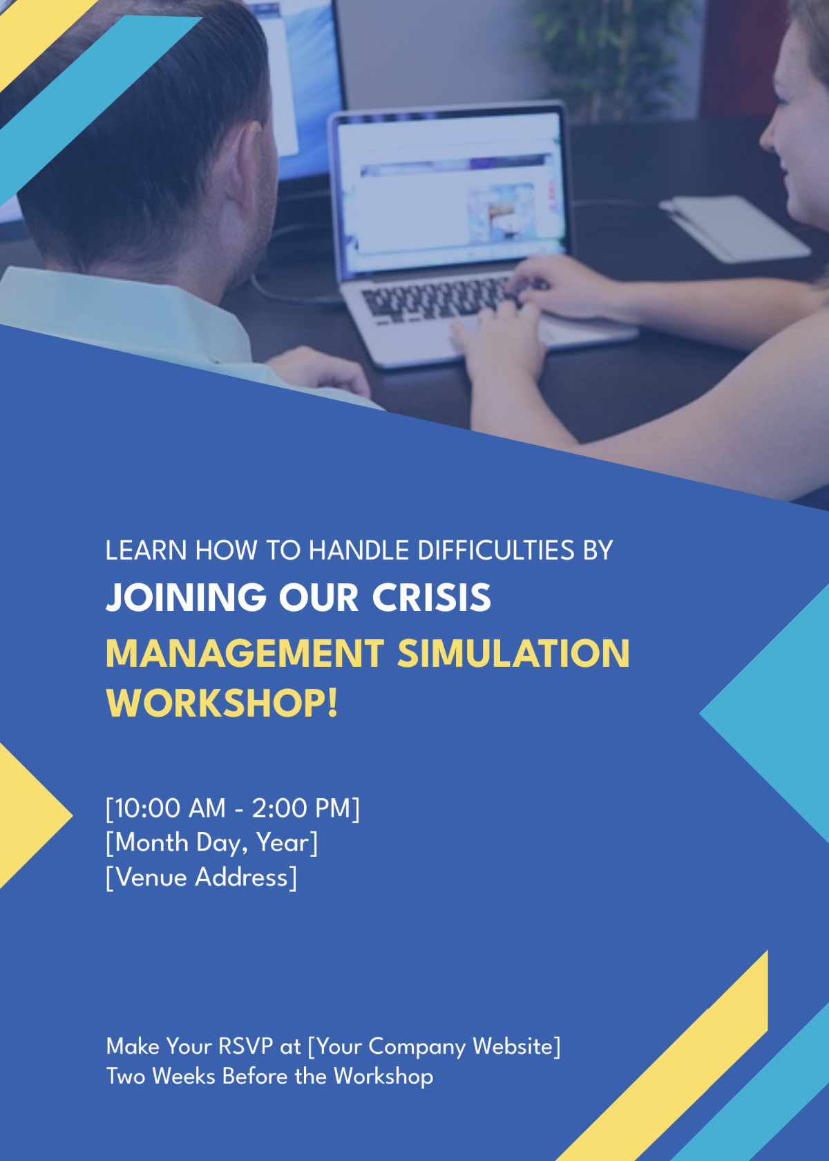 Crisis Management Simulation Workshop Invitation Card Template