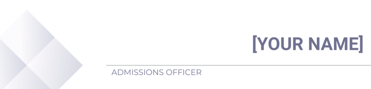 Admissions Officer Cover Letter Header