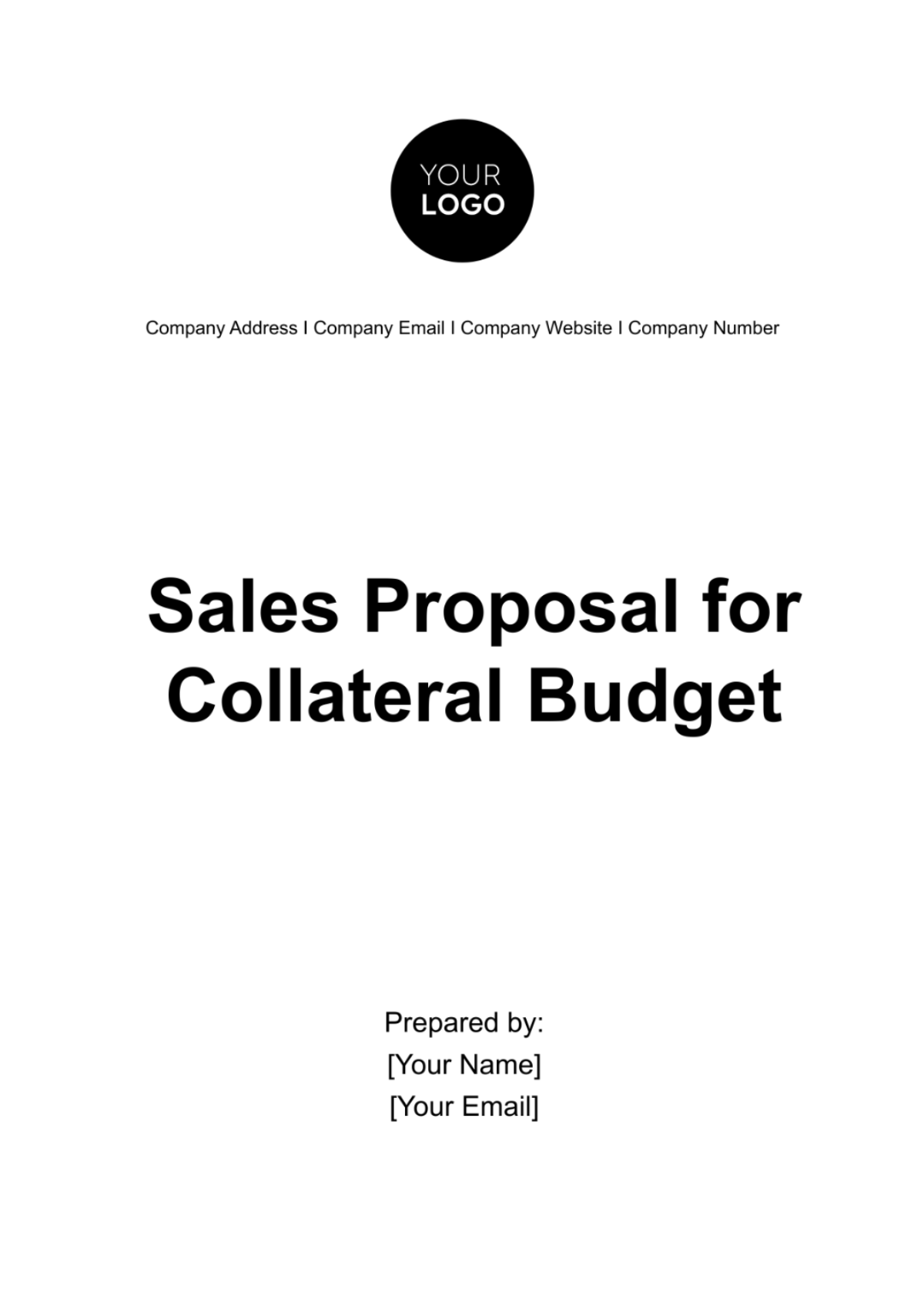 Free Sales Proposal for Collateral Budget Template