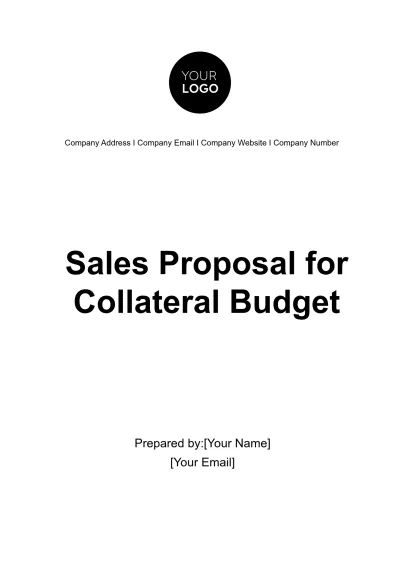 Free Sales Proposal for Collateral Budget Template to Edit Online