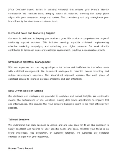 Free Sales Proposal for Collateral Budget Template to Edit Online