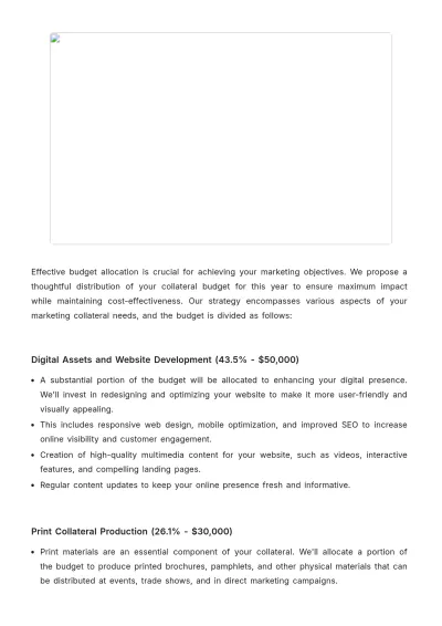 Free Sales Proposal for Collateral Budget Template to Edit Online