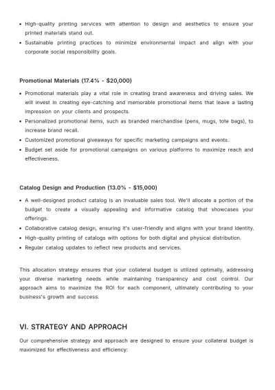 Free Sales Proposal for Collateral Budget Template to Edit Online