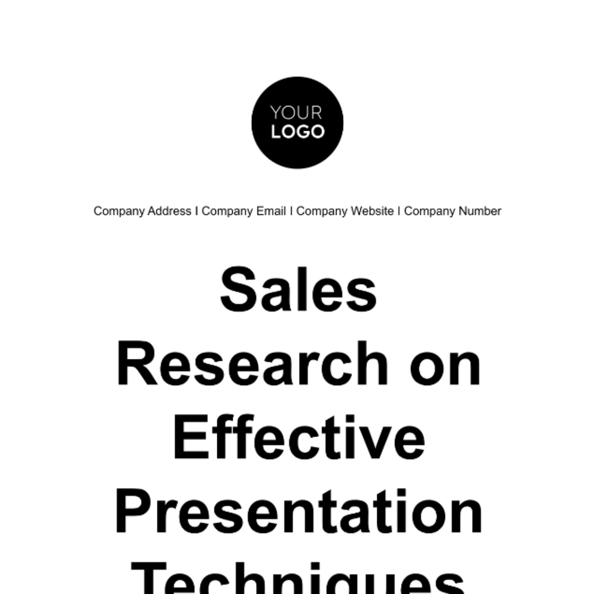 Free Sales Research on Effective Presentation Techniques Template