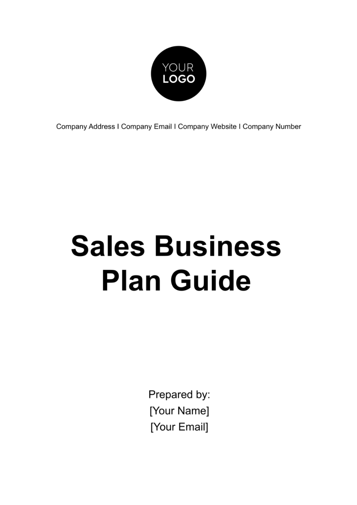 Sales Business Plan Guide Template
