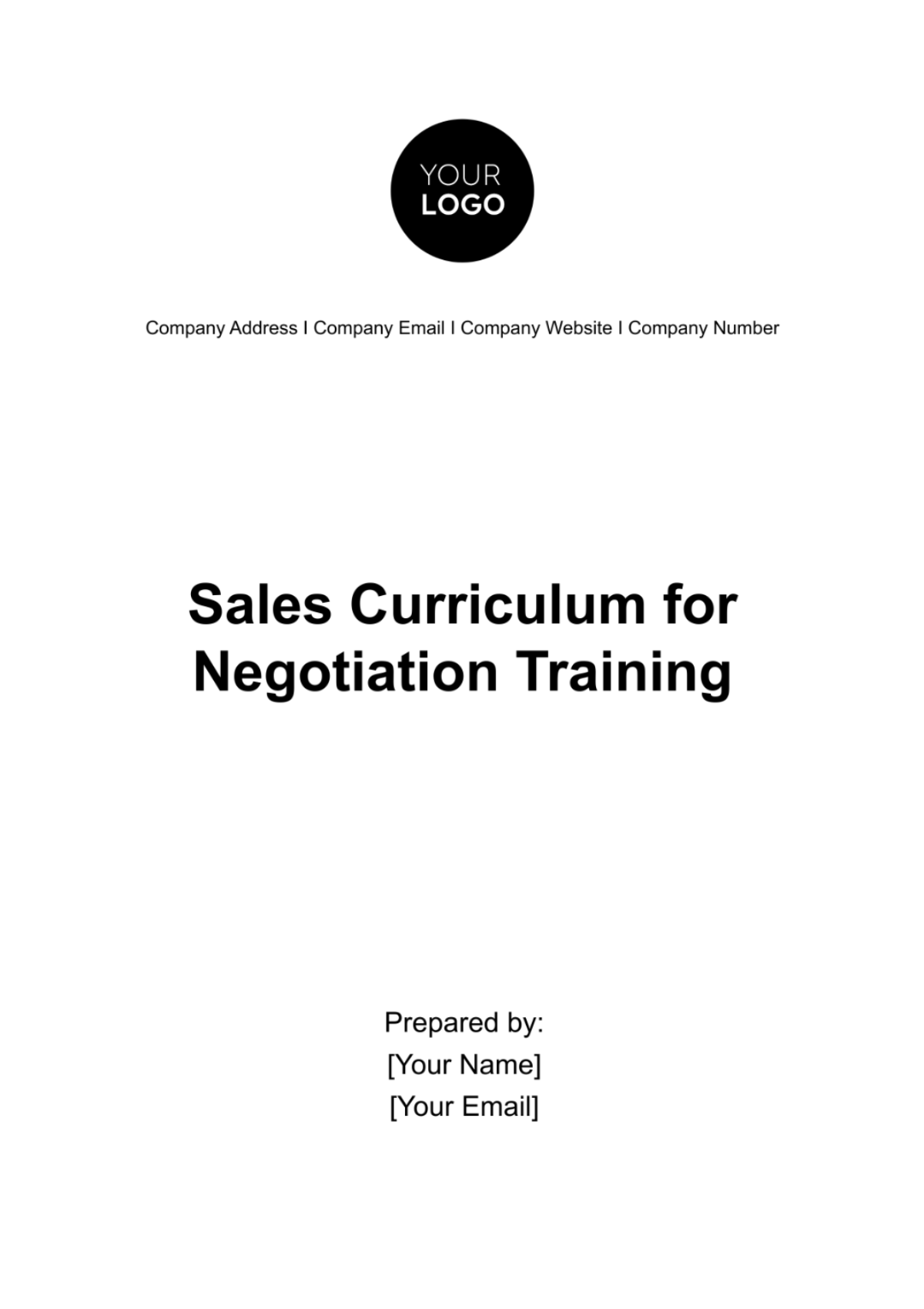 Sales Curriculum for Negotiation Training Template - Edit Online & Download