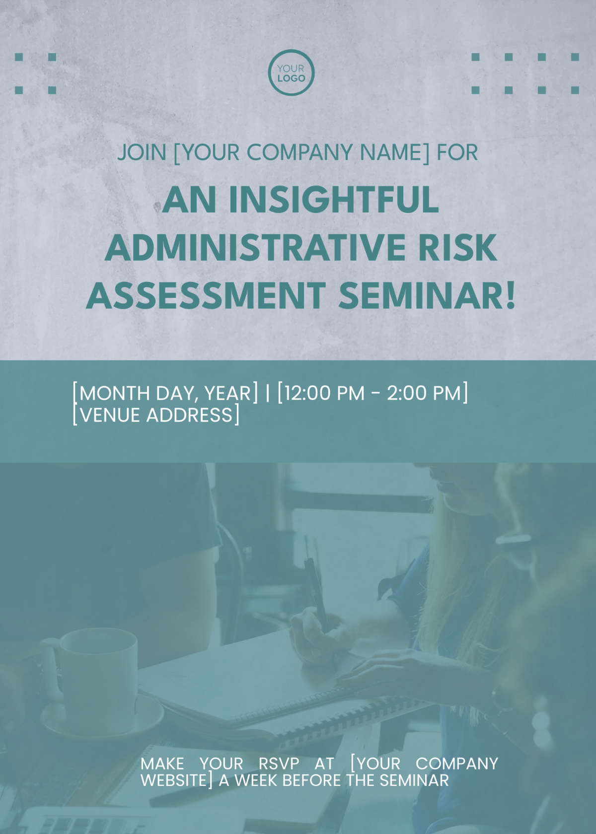 Free Administrative Risk Assessment Seminar Invitation Card Template