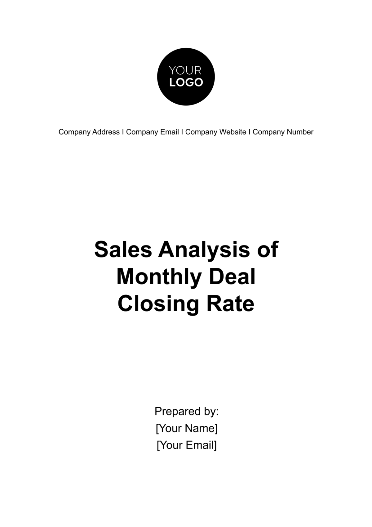 Sales Analysis of Monthly Deal Closing Rate Template