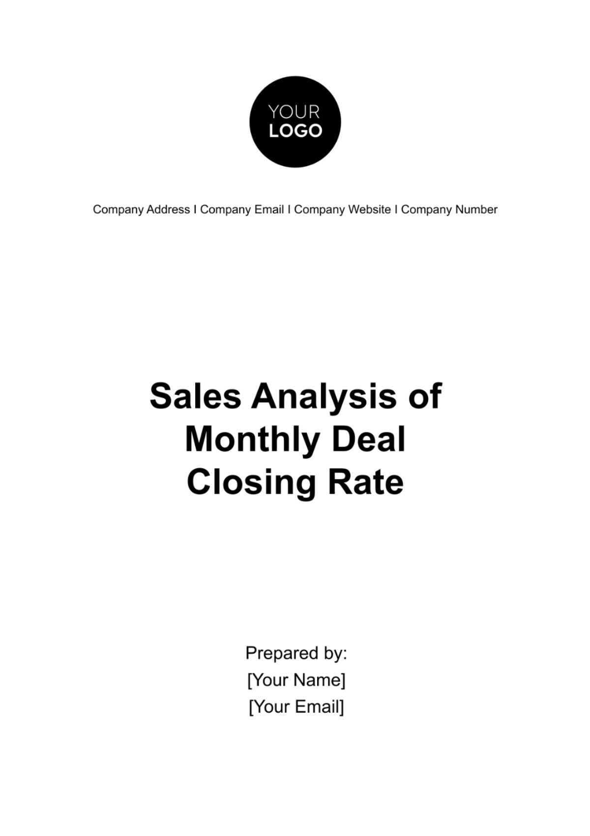 Sales Analysis of Monthly Deal Closing Rate Template - Edit Online & Download