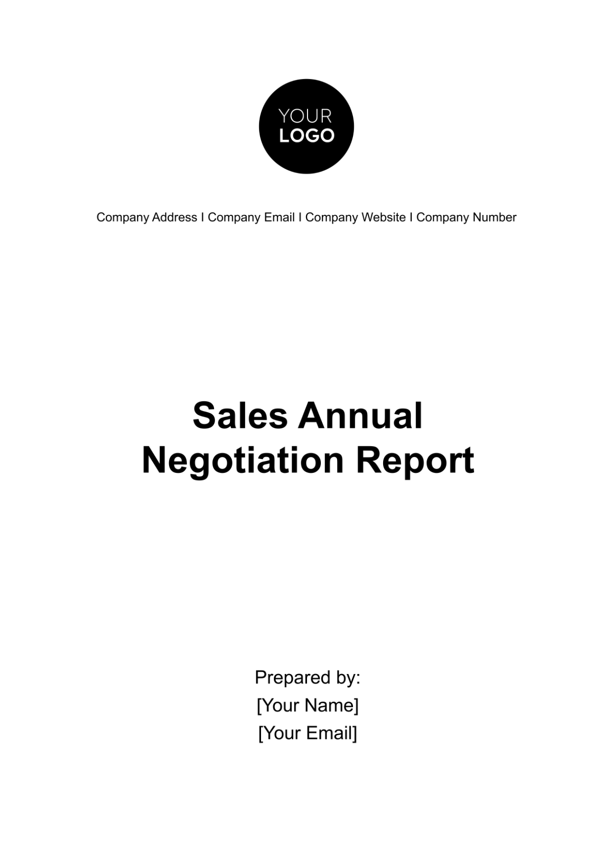 Sales Annual Negotiation Report Template