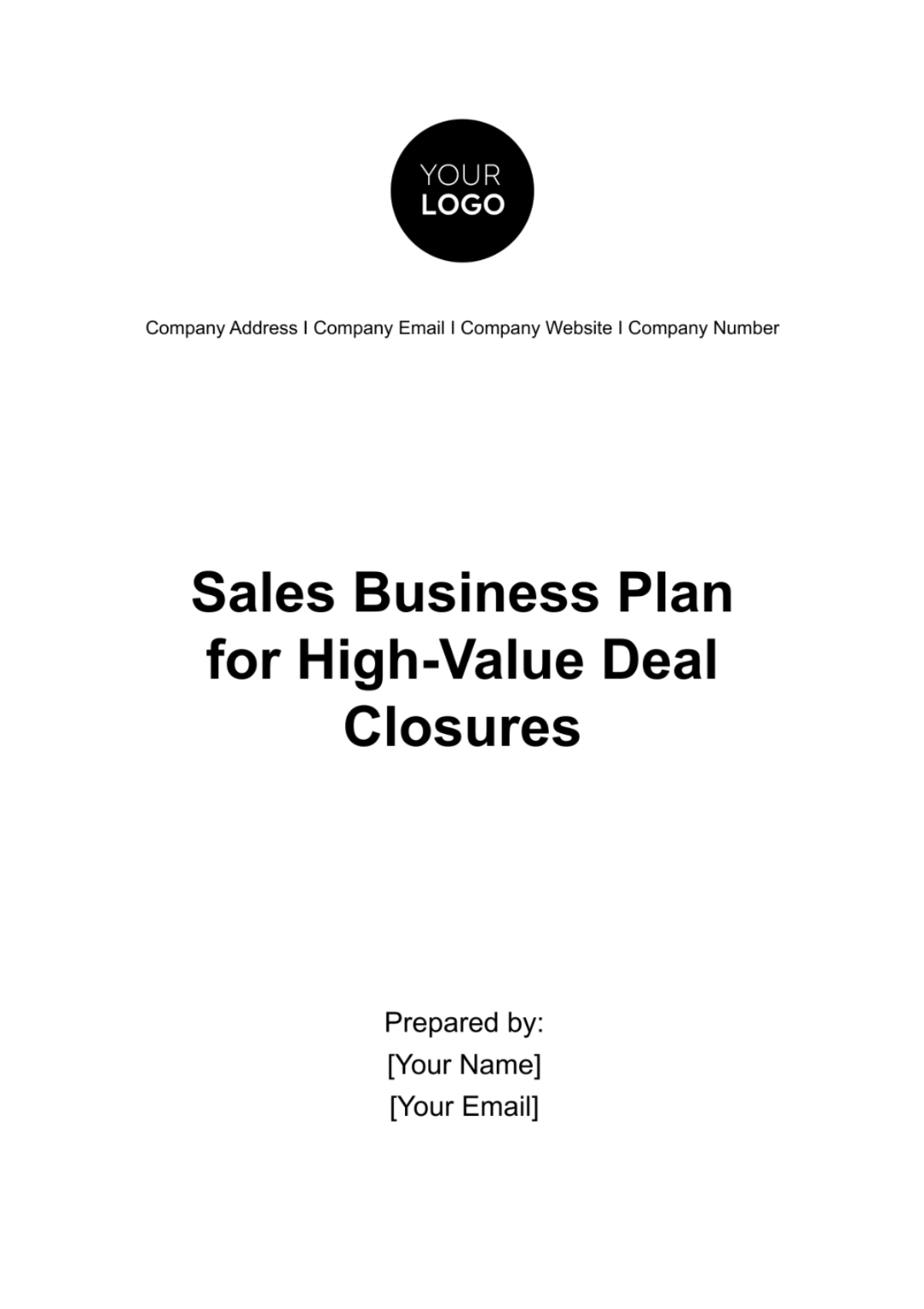 Sales Business Plan for High-Value Deal Closures Template - Edit Online & Download