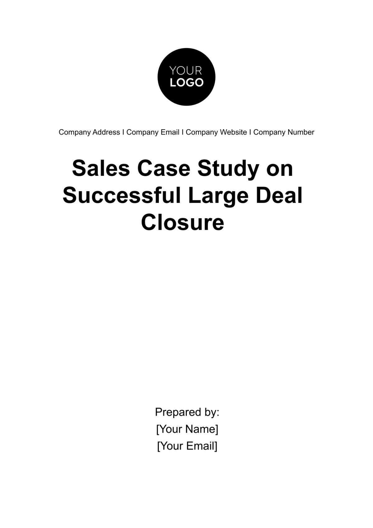 Sales Case Study on Successful Large Deal Closure Template