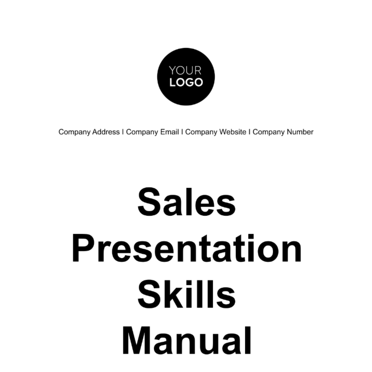 Free Sales Presentation Skills Manual Template