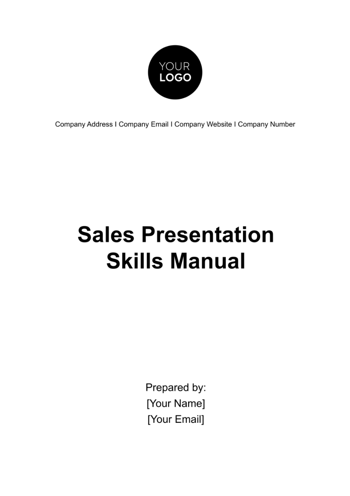 Sales Presentation Skills Manual Template - Edit Online & Download