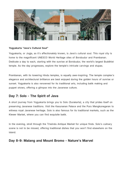 Free Java Itinerary Itinerary Template to Edit Online