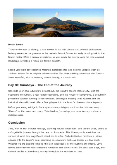 Free Java Itinerary Itinerary Template to Edit Online