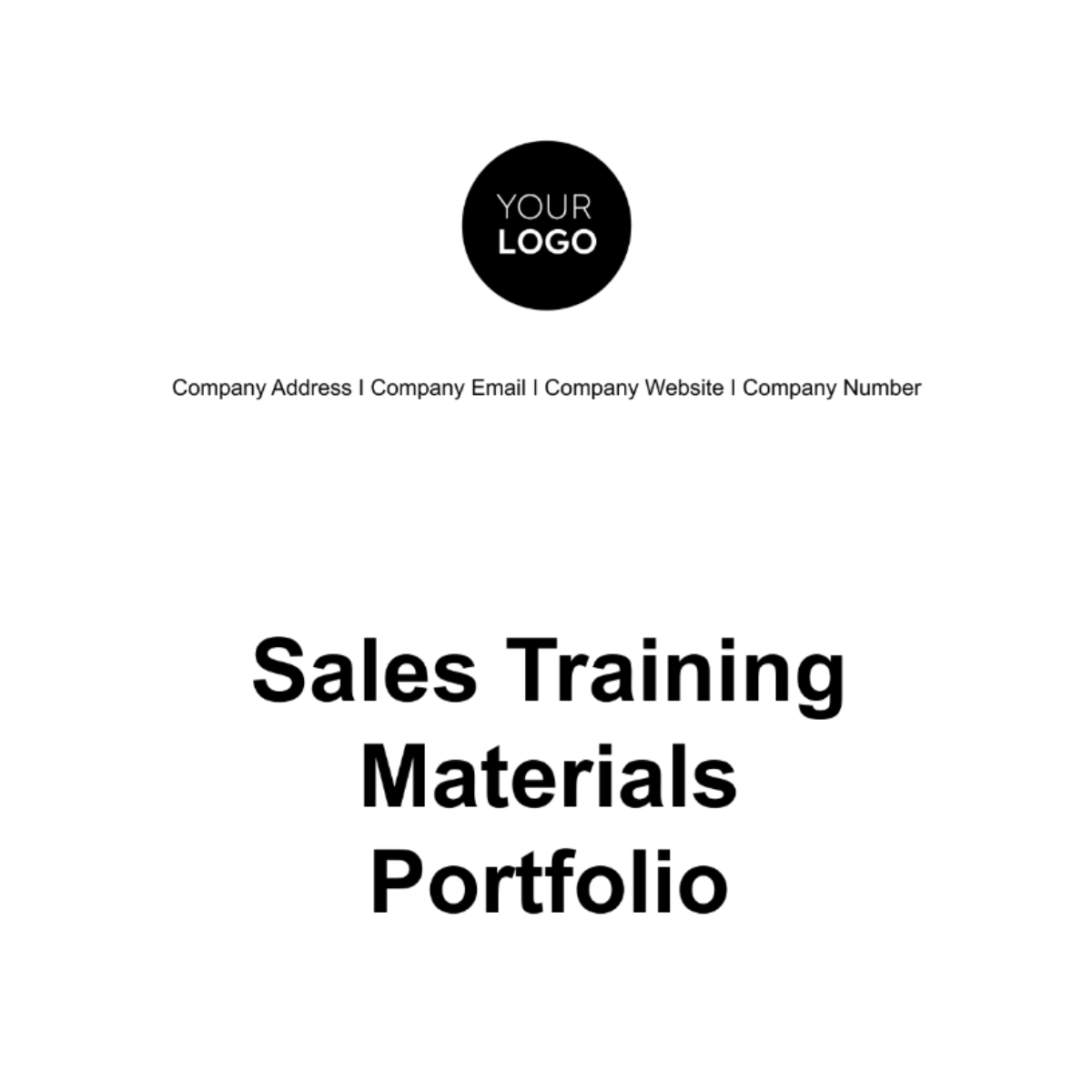 Sales Training Materials Portfolio Template