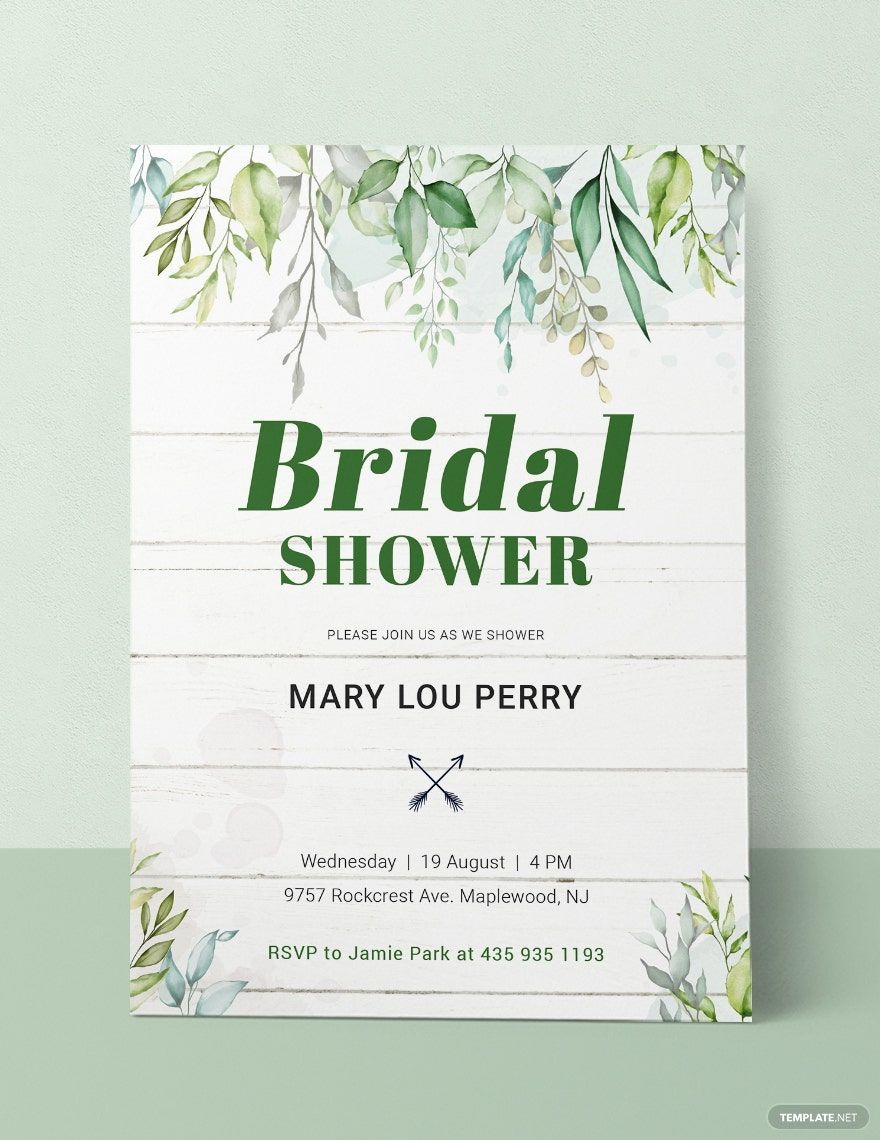 Wooden Bridal Shower Invitation Template