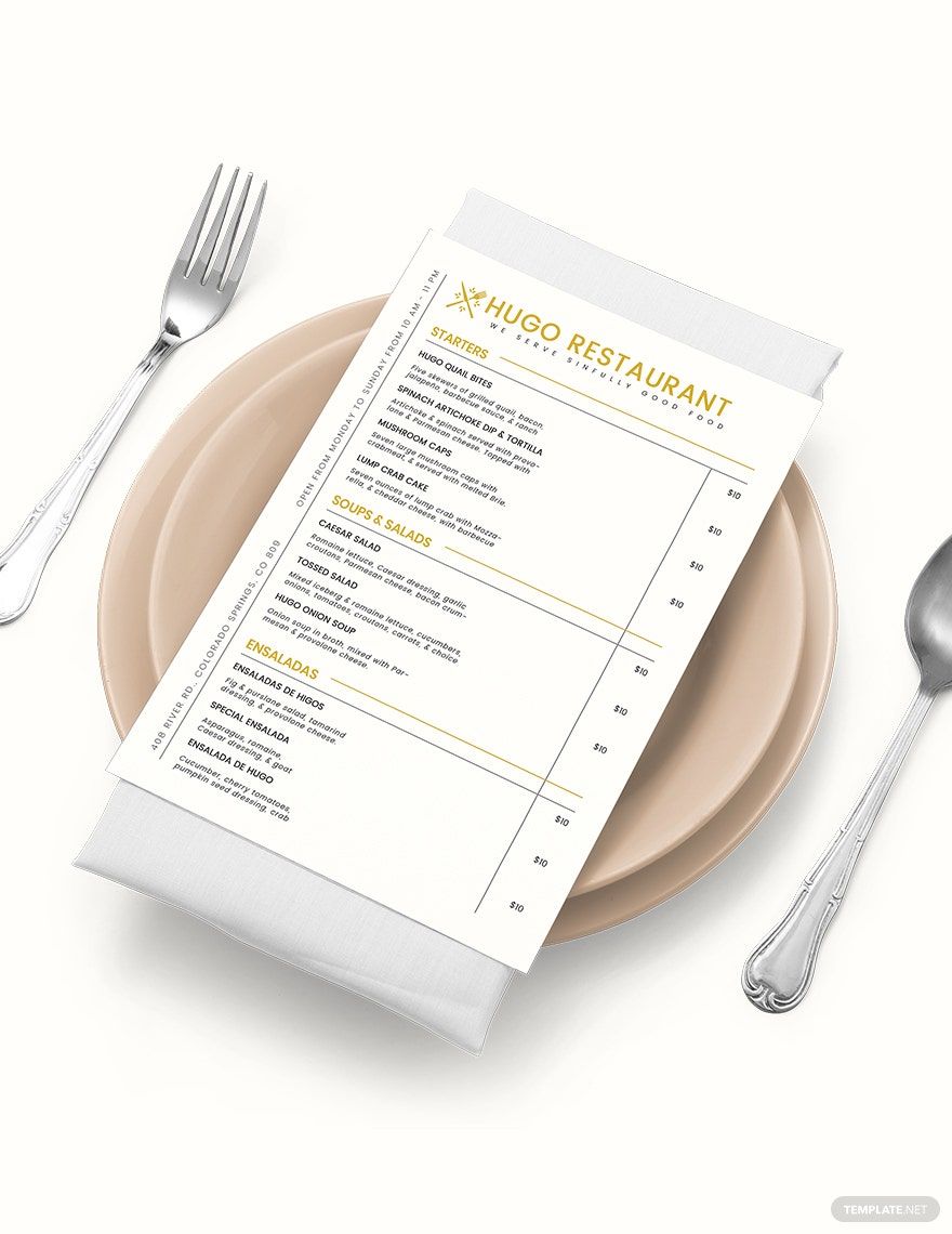 Food Menu Board Template