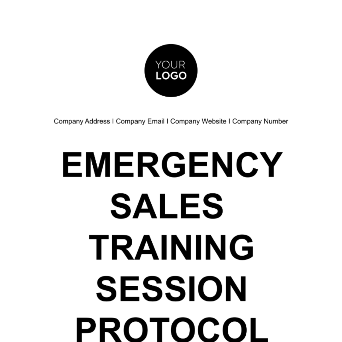Emergency Sales Training Sessions Protocol Template