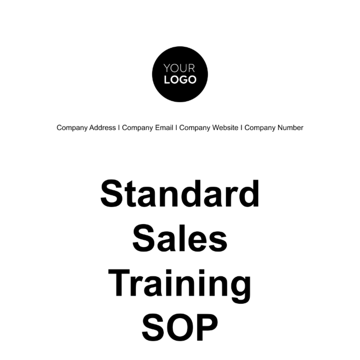 Standard Sales Training SOP Template