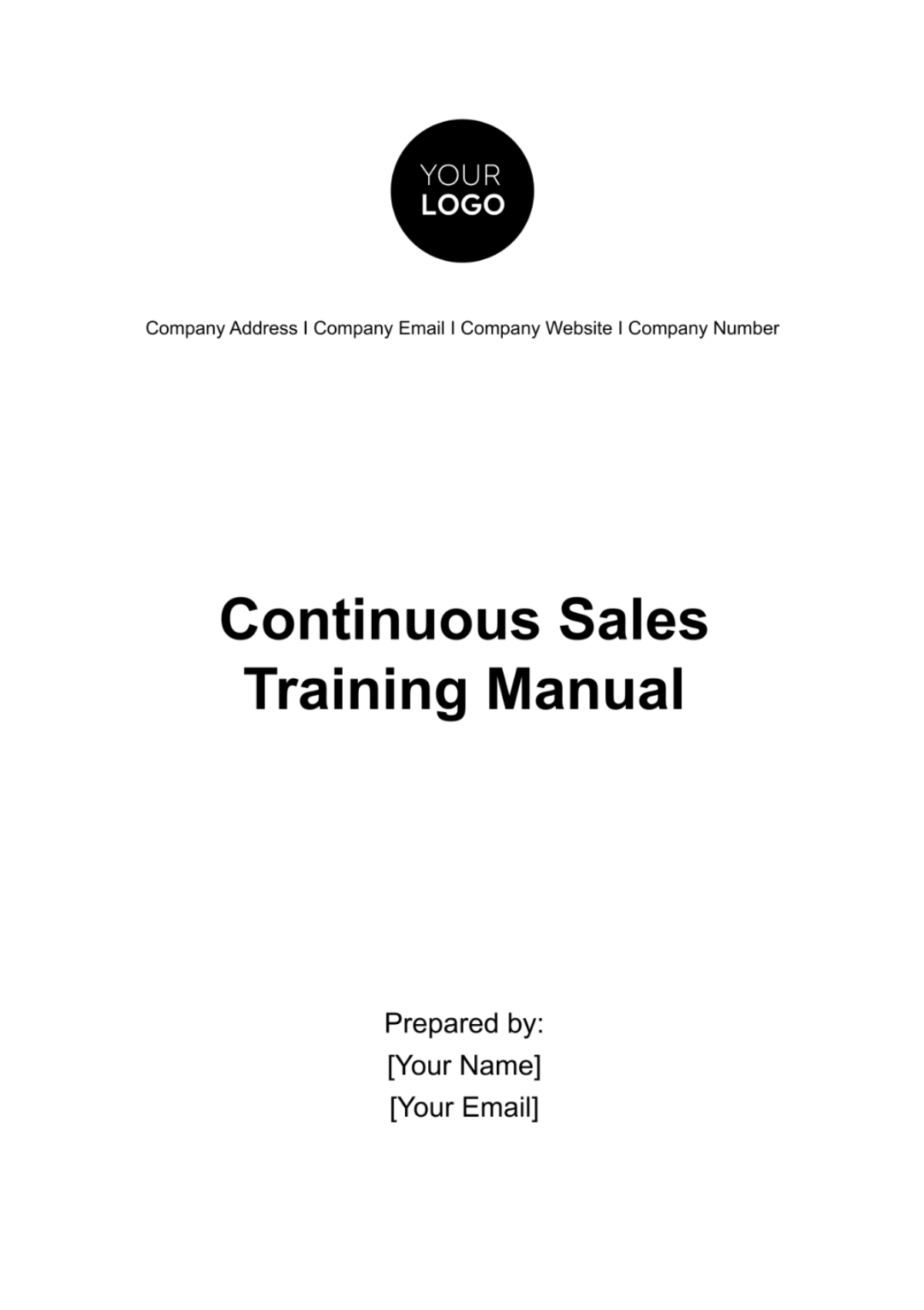 Continuous Sales Training Manual Template - Edit Online & Download