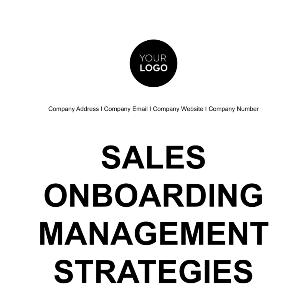 Sales Onboarding Management Strategies Template