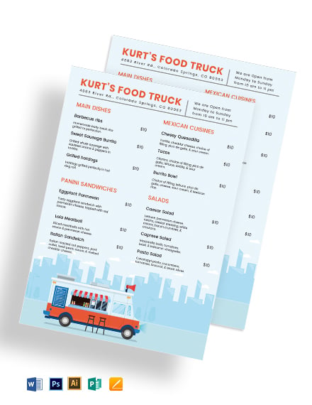 food truck menu board template 1x