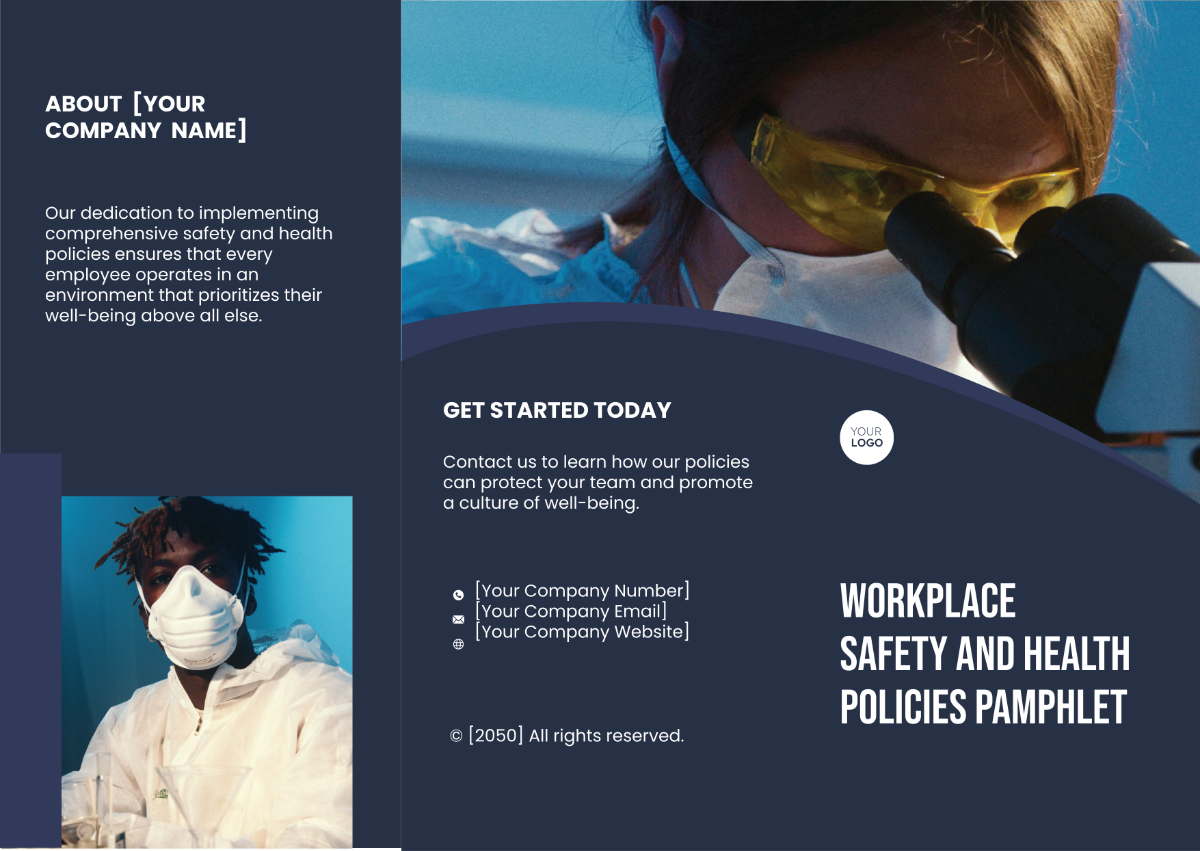 Free Workplace Safety and Health Policies Pamphlet Template