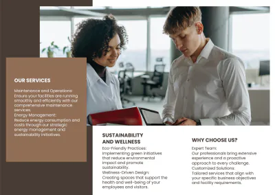 Free Facilities Management Services Overview Pamphlet Template to Edit Online