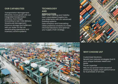 Free Logistics and Distribution Network Pamphlet Template to Edit Online