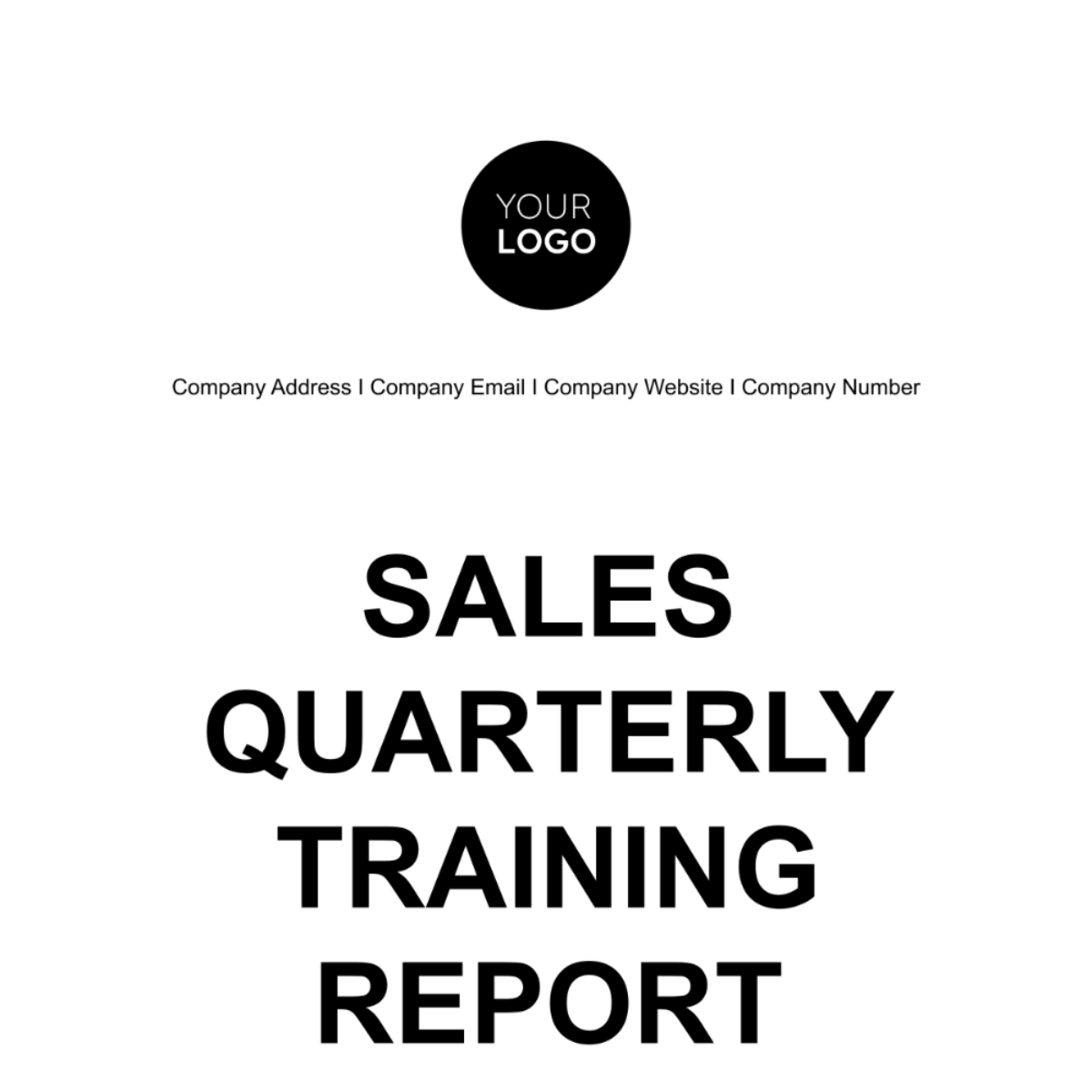 Sales Quarterly Training Report Template
