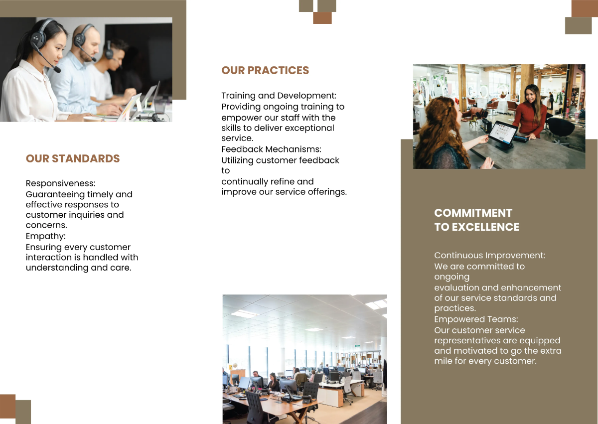Free Customer Service Standards and Practices Pamphlet Template to Edit Online
