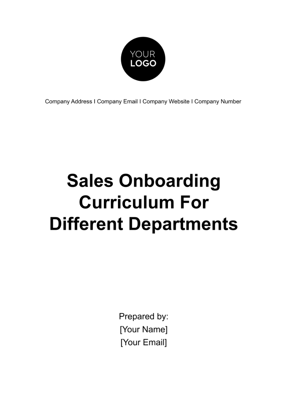 Sales Onboarding Curriculum for Different Departments Template - Edit Online & Download